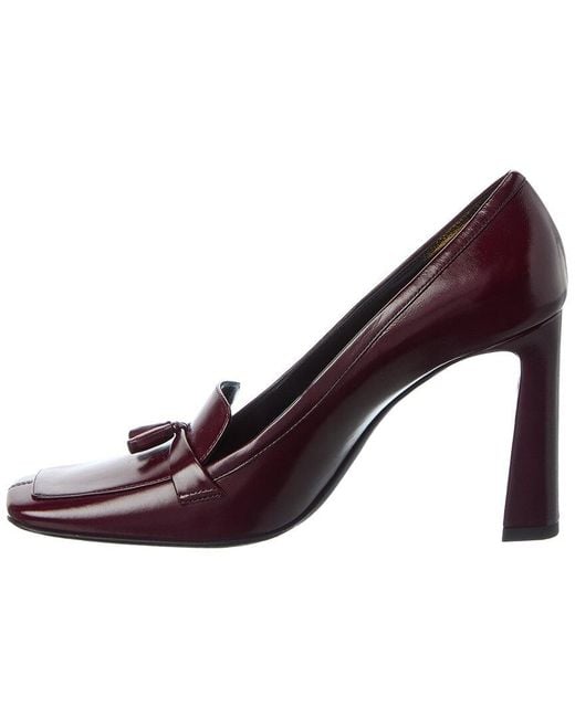 Saint Laurent Purple Chloe 90 Leather Pump