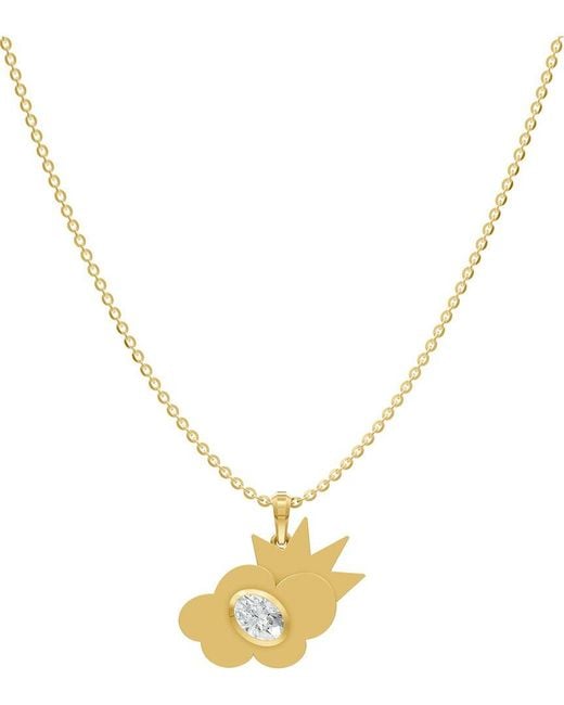 Lab Grown Diamonds Metallic 18K Over 0.85 Ct. Tw. Lab-Grown Diamond Necklace