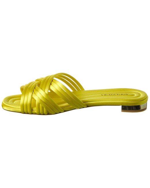 Aquazzura Yellow Oahu Satin Sandal