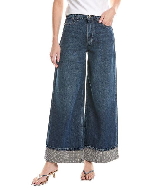 Rag & Bone Blue Sofie High-Rise Dawn Jewel Ankle Wide Leg Jean