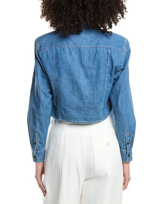 3.1 Phillip Lim Red Chambray Cropped Shirt