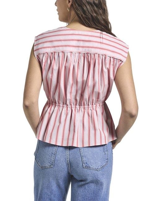 10 Crosby Derek Lam Red Caroline Double Tie Top