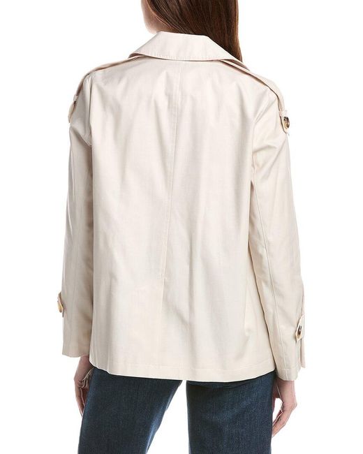 Sam Edelman Natural Cropped Double-Breasted Swing Jacket