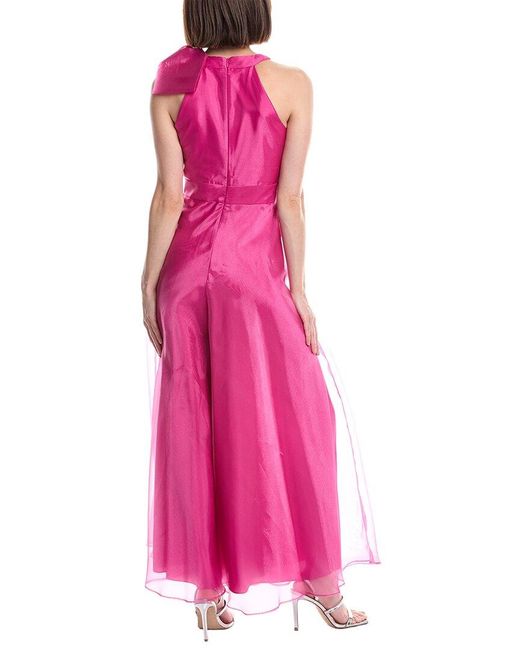 Eliza J Pink Sleeveless Solid Walk-Thru Jumpsuit