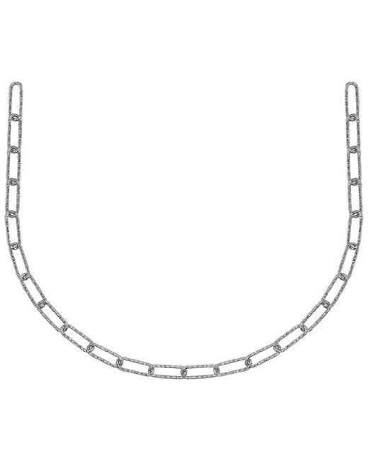Italian Silver Natural Rectangle Link Necklace
