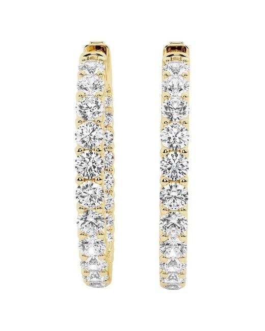 Lab Grown Diamonds White 14k 4.00 Ct. Tw. Lab Grown Diamond Inside Out Hoops