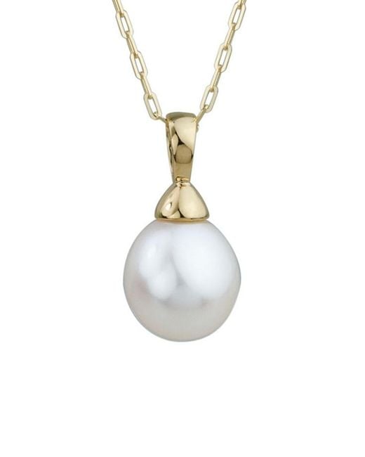 Pearls White 14k Freshwater Cultured Pearl 9mm Necklace