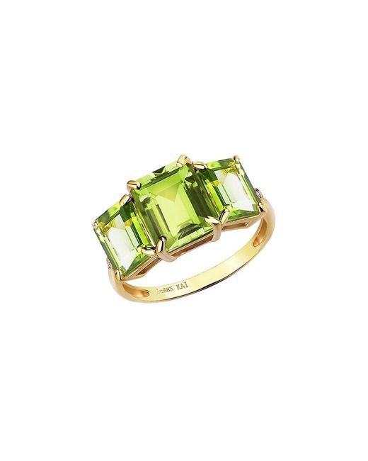 Kai Fine Jewelry Green 14K.03 Ct. Tw. Diamond & Peridot Cocktail Ring