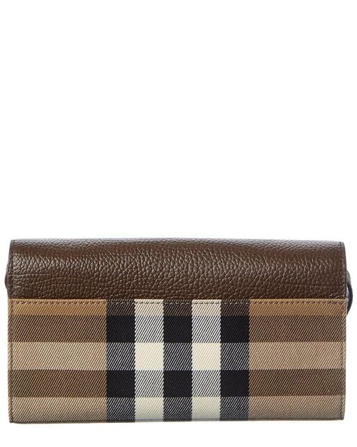 Burberry Brown Check Canvas & Leather Crossbody