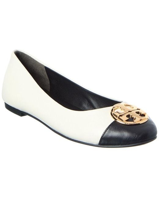 Tory Burch Chelsea Cap-Toe Leather Ballet Flat in Blue | Lyst UK