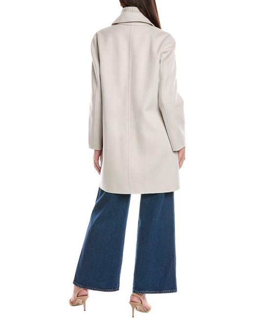Forte Blue Knit Wool & Cashmere-Blend Coat