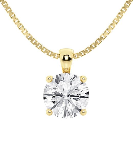Lab Grown Diamonds Metallic 14k 3.00 Ct. Tw. Lab-grown Diamond Pendant Necklace
