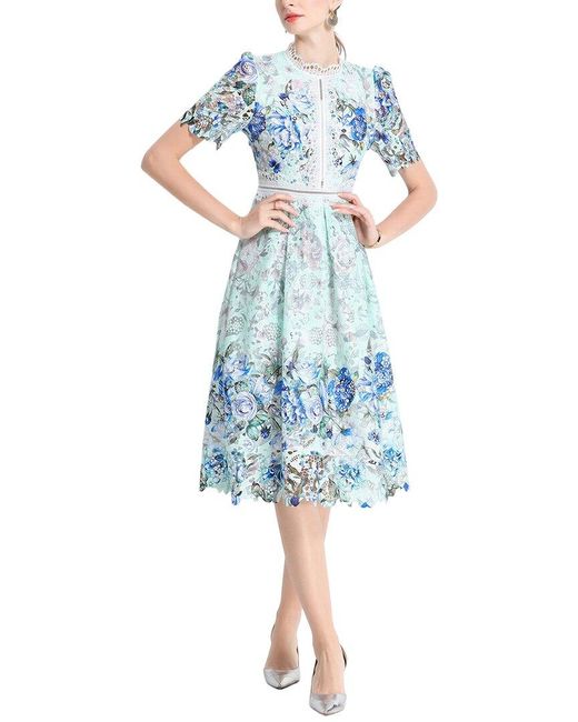 MIRA RICHI Blue Midi Dress