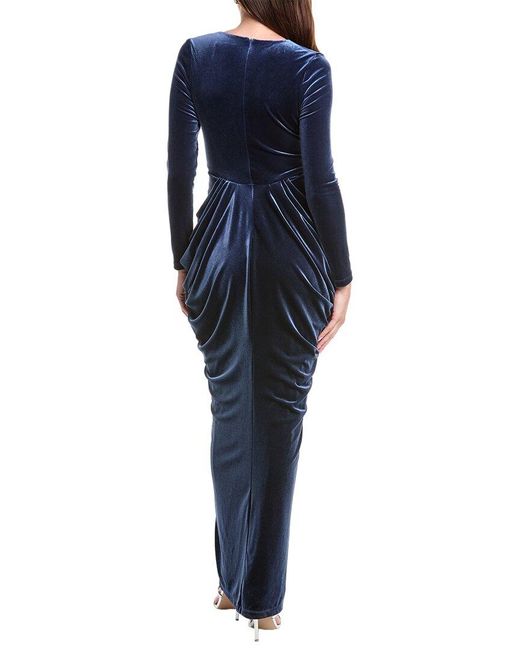 Black Halo Blue Finnegan Velvet Gown