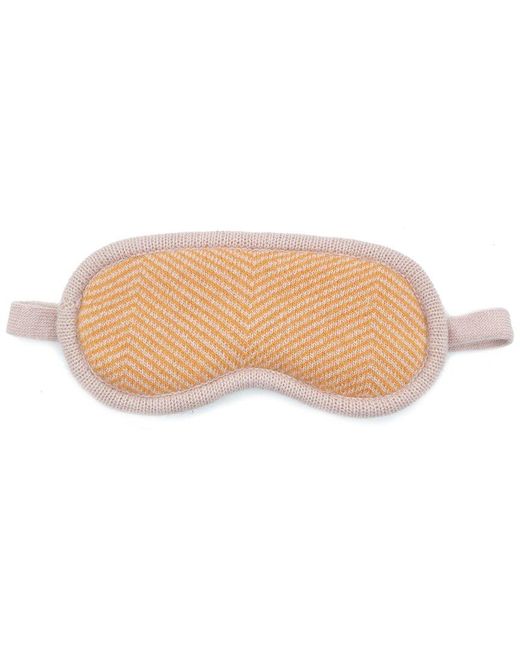 Portolano Cashmere Striped Eyemasks With Pouch in Yellow Womens Accessories Face masks 