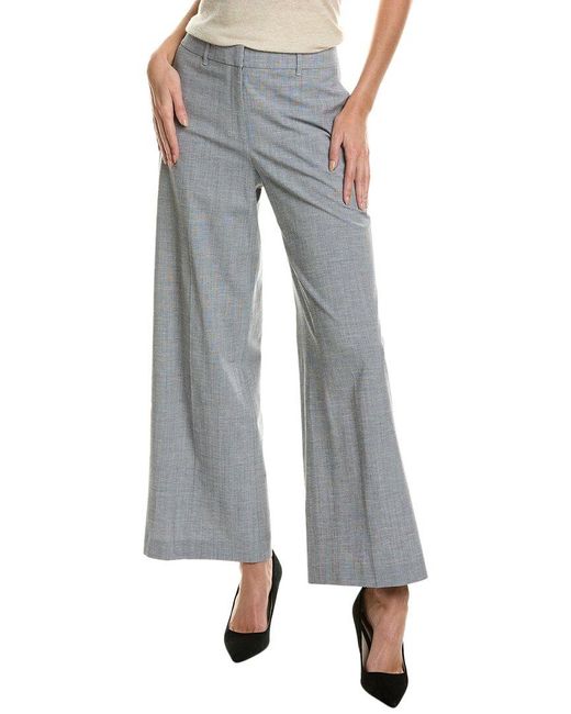 Lafayette 148 New York Blue Dalton Wool-Blend Wide Leg Pant