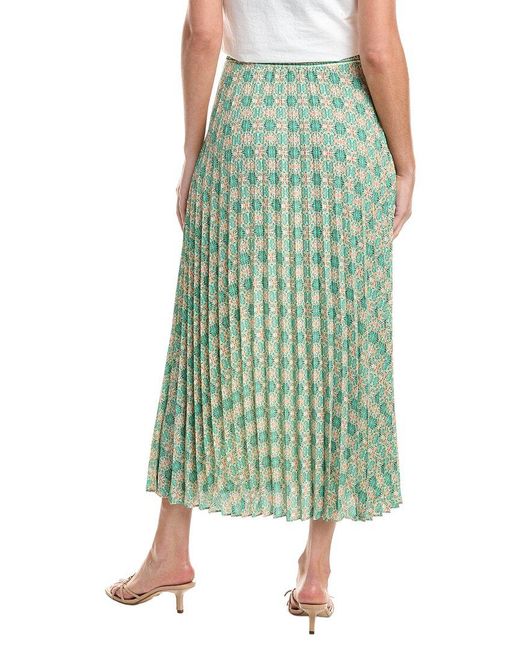 Max Studio Green Pleated Maxi Skirt