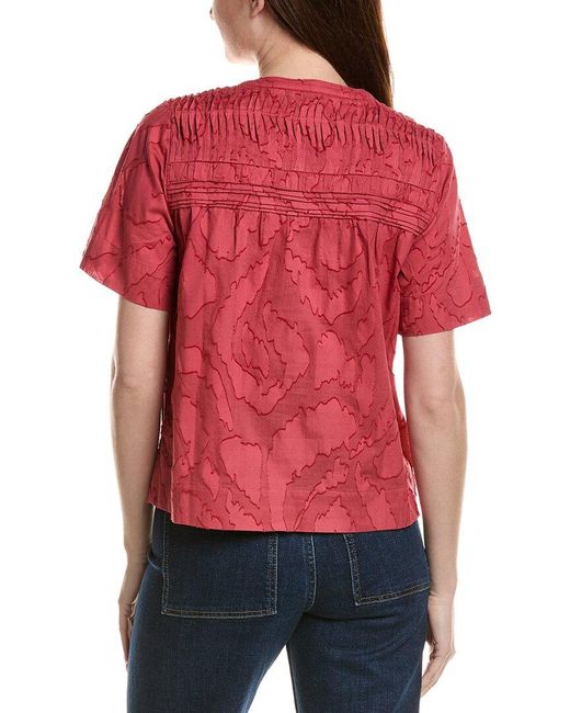 Tommy Bahama Red Isla Dream Pintuck Top