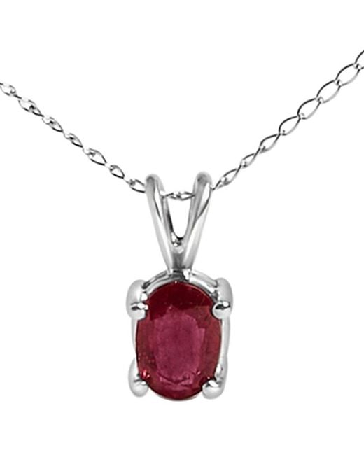 Haus of Brilliance Pink Colorful Gemstones 14K 0.60 Ct. Tw. Ruby Pendant Necklace