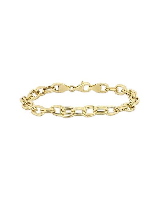 Italian Gold Metallic 14K Oval Link Chain Bracelet
