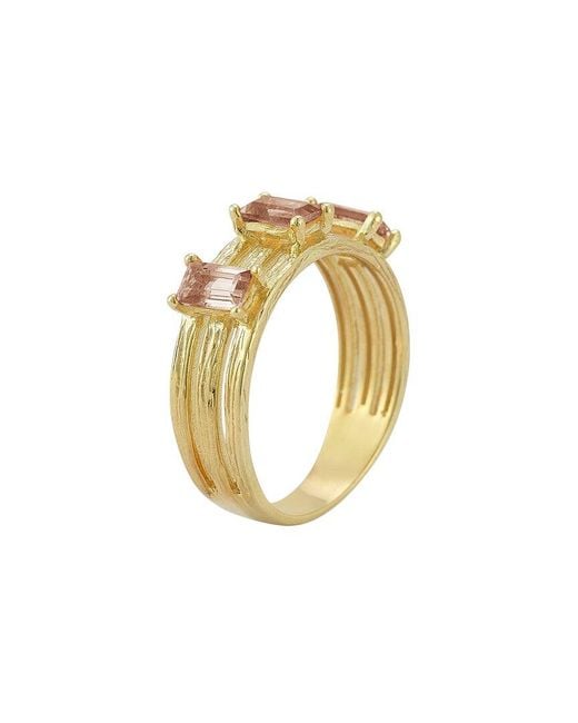 Reiss Metallic 14k 0.93 Ct. Tw. Smokey Topaz Cocktail Ring