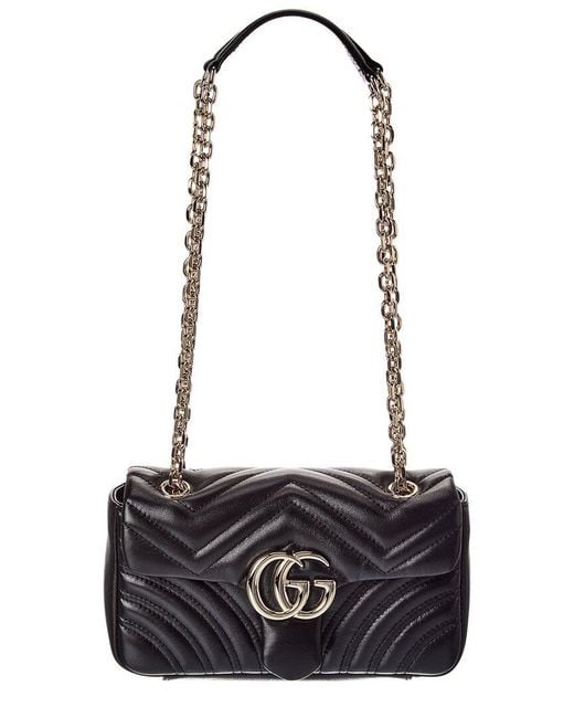 Gucci White Gg Marmont Small Leather Shoulder Bag
