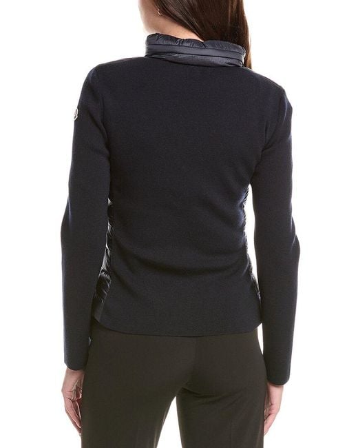Moncler Gray Wool-Blend Down Jacket