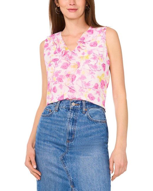 Vince Camuto Blue Ruffle Blouse