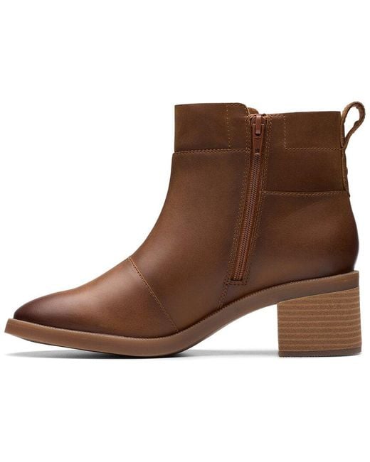 Clarks Brown Lileigh Charm Leather Bootie
