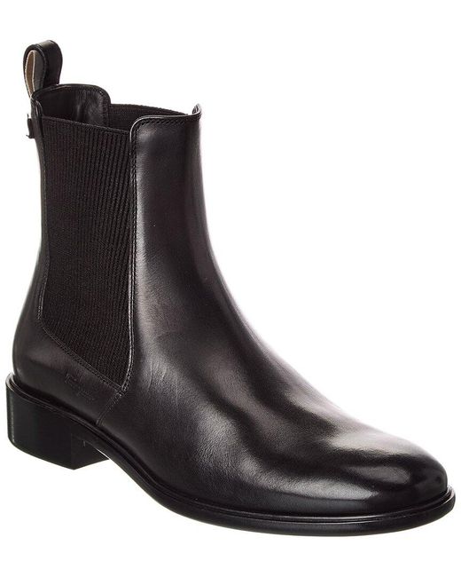 Ferragamo Black Oddo Leather Bootie
