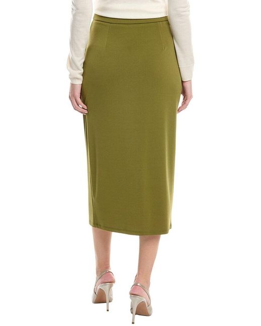 Joseph Ribkoff Green Solid Midi Skirt