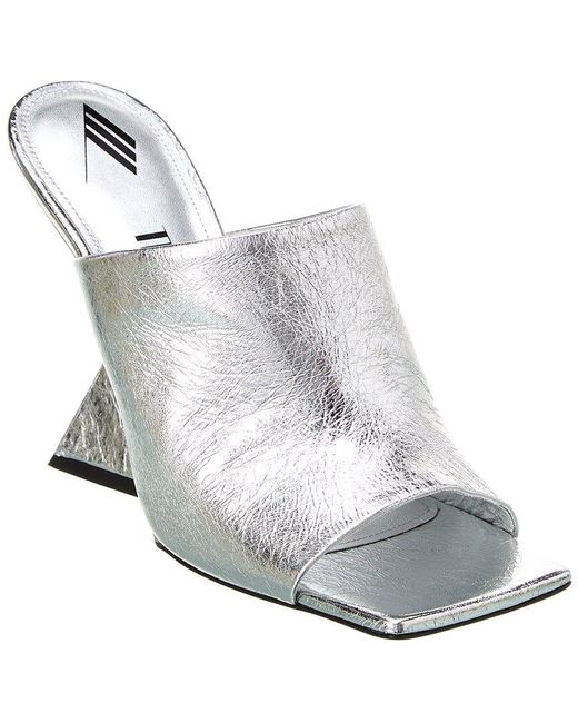 The Attico White Cheope Leather Mule