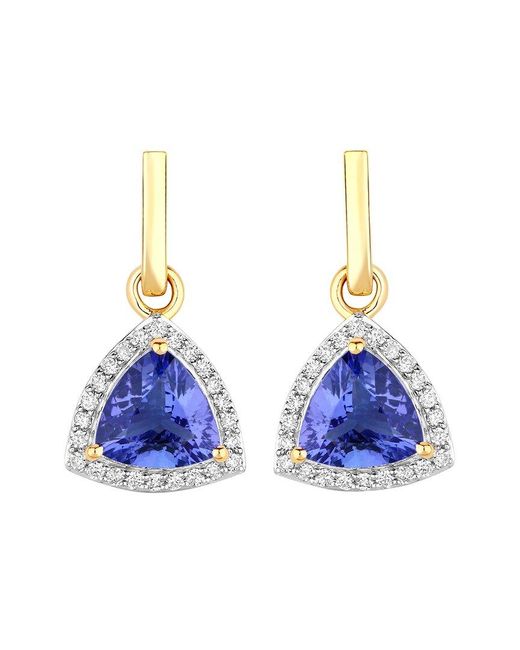 Diana M Blue Fine Jewelry 14k 3.86 Ct. Tw. Diamond & Tanzanite Dangle Earrings