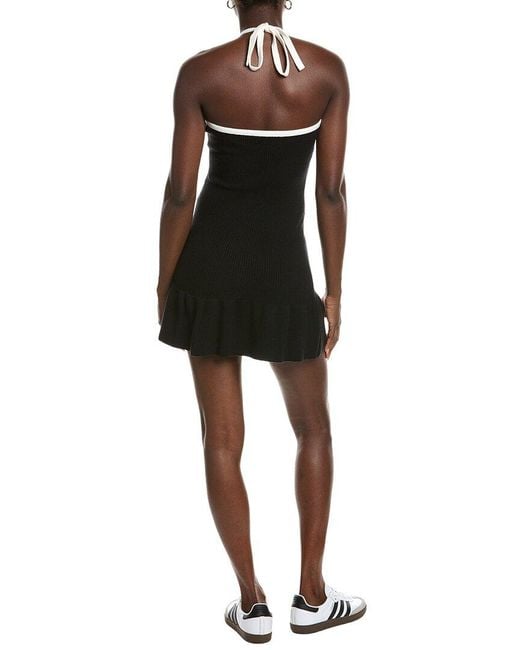 Marion Black Flounced Ruffle Hem Sweaterdress