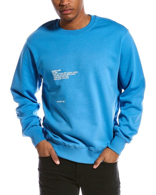 Helmut Lang Blue Paris Crewneck Sweatshirt for men