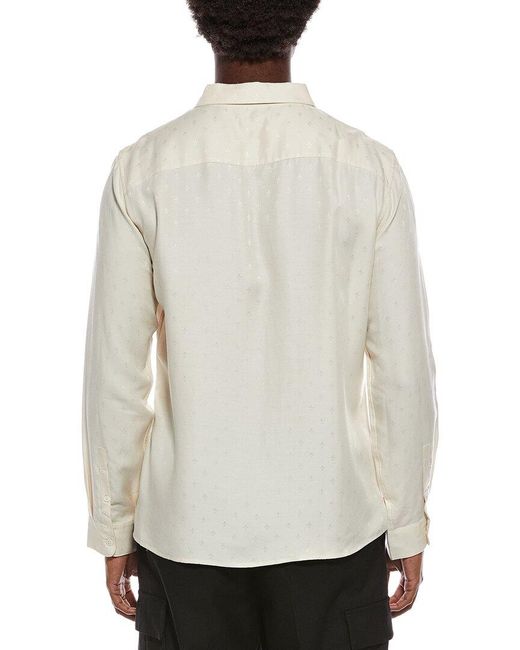 John Varvatos White Straight Bottom Hem Shirt for men