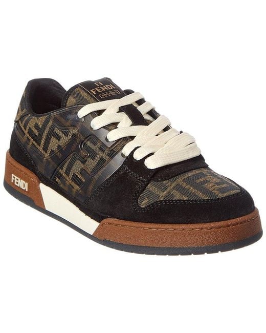 Fendi Black Match Ff & Suede Sneaker for men