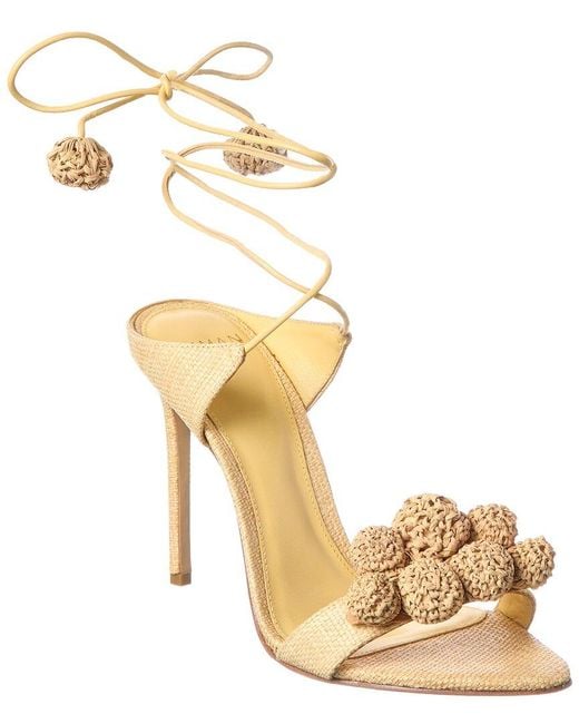Alexandre Birman Metallic Resse Raffia Sandal