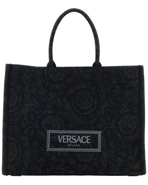 Versace Black Athena Shopping Bag Handbag