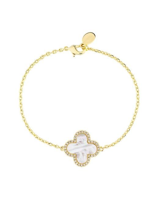 Rivka Friedman Metallic 18K Plated Mother Of Pearl Cz Bracelet