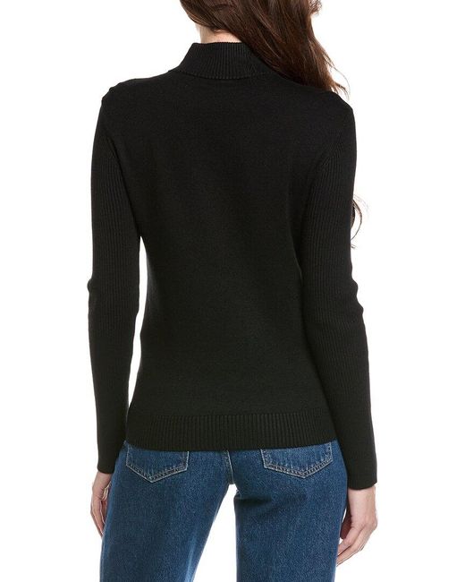 Tahari Black Mock Neck Sweater