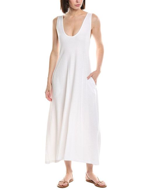 ATM White Scoop Neck Tank Dress