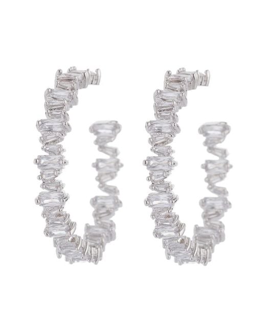Eye Candy LA White Luxe Collection Cz Cindy Loop Earrings