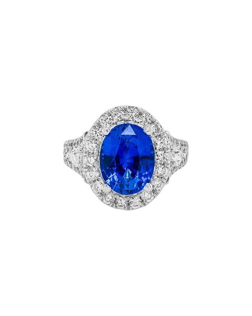 Diana M Blue Fine Jewelry 18k 6.26 Ct. Tw. Diamond & Sapphire Half-eternity Ring