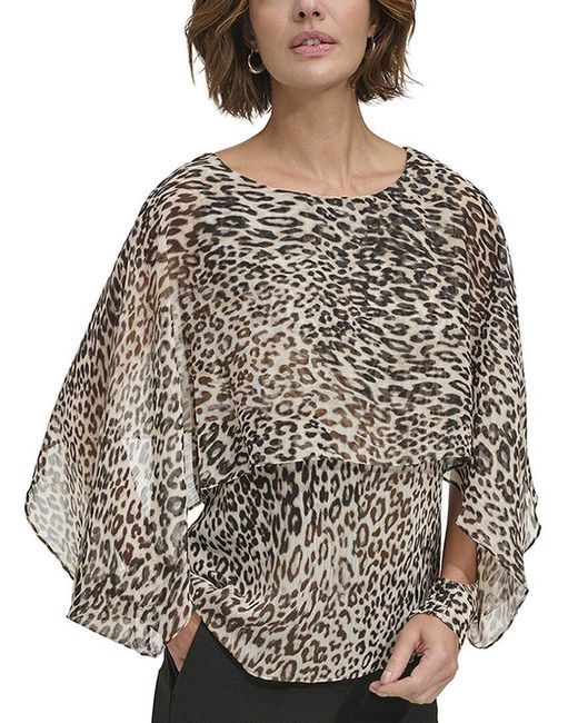 DKNY Brown Cape Top