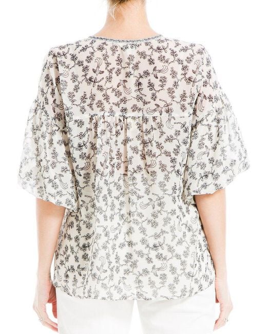 Max Studio White V Neck Blouse