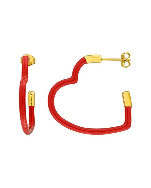 Rina Limor White Over None Heart Earrings