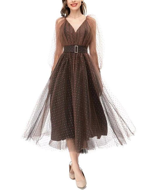Lanelle Brown Midi Dress