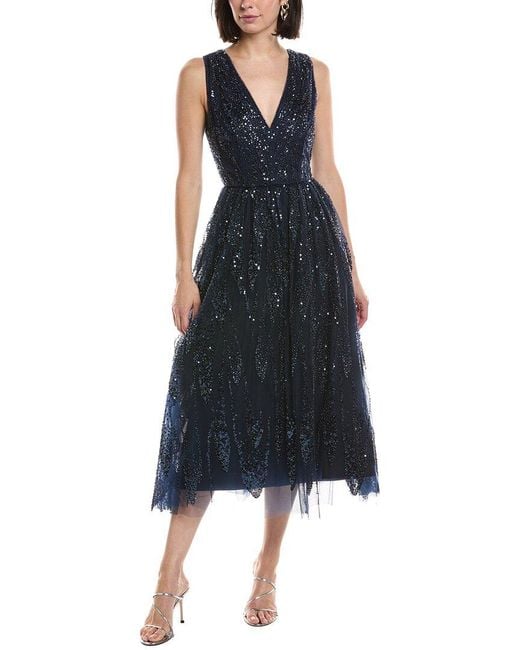MILLY Blue Tinsley Midi Dress