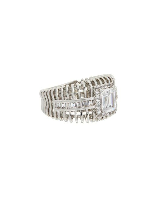 Juvell White 18K Plated Topaz Cz Ring